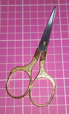 Storchenschere Handarbeitsschere Fadenschere Stickschere * gold * groß