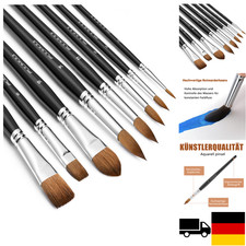 Aquarellpinsel Set - 8er Professionell Rotmarder Pinselset für Aquarell,