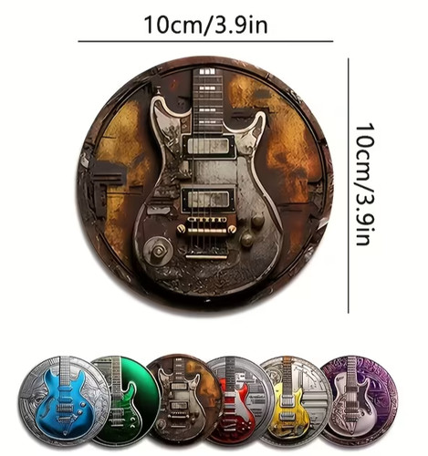 Glasuntersetzer gitarre 6er - gitarre,