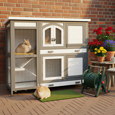 Kaninchenstall Hasen Stall Krümmel 2 Ebenen Wetterfest Gehege Kaninchen Käfig