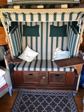 TCM Tchibo XL Strandkorb 142 cm breit Polyrattan auf Rollen 2 Sitzer