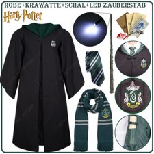 Harry Potter Draco Malfoy Slytherin Kostüm Robe Mantel Umhang Krawatte Schal DE