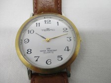 Tempic – Damen Armbanduhr – Quarz – Goldfraben – Lederarmband – Nr. 96119 