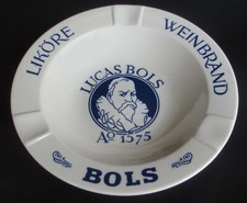 Porzellan Ascher Lucas Bols Weinbrand Liköre seit 1575 Porzellan Aschenbecher