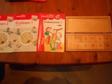 Mini Lük  12er Übungskasten , Holz + 3 Hefte,   Lesen lernen