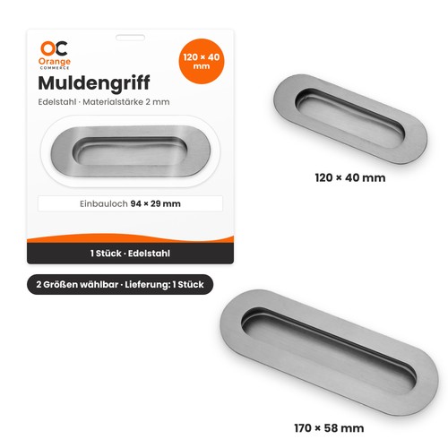 Edelstahl muldengriff - edelstahl,