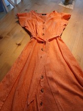 Kleid Sommer Leinen Korall L