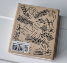 Holzstempel Hintergrundstempel Poststempel, Motiv ca. 8,5x10,2 cm