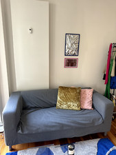 Sofa 2-Sitzer mit wechselbarem Bezug grau (IKEA Klippan) zur Abholung