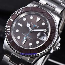 Herren Saphirglas 41mm Parnis Datumsanzeige Automatische Armbanduhren Uhren