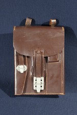 Tasche Umhängetasche Polizei Leder Antik Vintage Streifenpolizist Retro