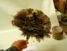 Staubwedel Straußenfedern natur dunkel  Holzstiel antistatisch