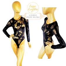 CAMOUFLAGE STRING BODY by Wolford S Small black schwarz Transparent Neon 