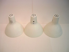3 x Schirm für alte Gelenklampe Schreibtischlampe weiß Metall evt. Luxo