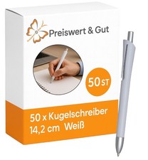 Kugelschreiber Weiß – Schreibstifte aus Kunststoff – für Büro & Schule 50 Stück