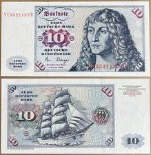 Ⓜ️ 10 Deutsche Mark ☘️ 2.Januar 1980 ? DM Schein Bundesbank ? YE 3521137 D ?