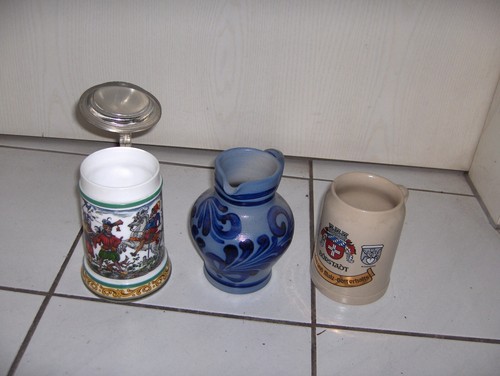 Bierkrug mit zinndeckel - bierkrug,