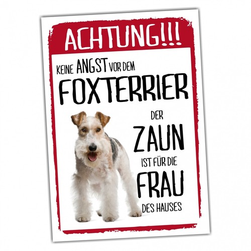 Foxterrier rau dog schild - foxterrier,