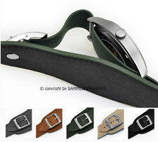PILOTBAND 18 20 22mm mit Unterlage Luftwaffe Style Leder auch für feste Stege UN