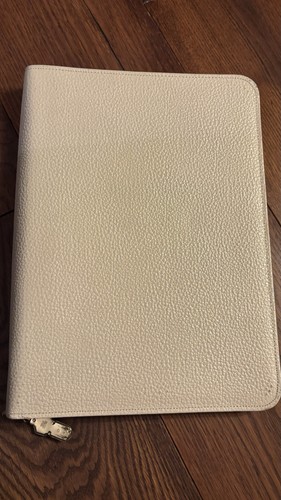 Briefmappe leder elfenbein - briefmappe,