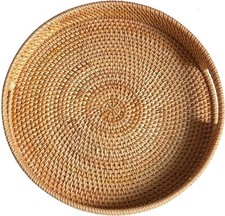Rattan Serviertablett rund 30