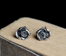 I13 Earring Rose Sterling
