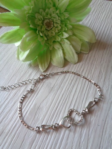 Armband herz silber strass - silber,