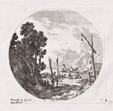 Harbor Hafen sailing ships Segelschiff Kupferstich engraving Perelle 1700