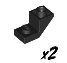 2x LEGO 2310 • 2x1 Spitze • inverted Slope • schwarz • black
