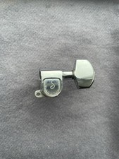 Vintage Schaller chrome guitar bass tuner L left side - 10 mm shaft - 1970s 1980