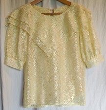 Vintage Retro Bluse Gelb