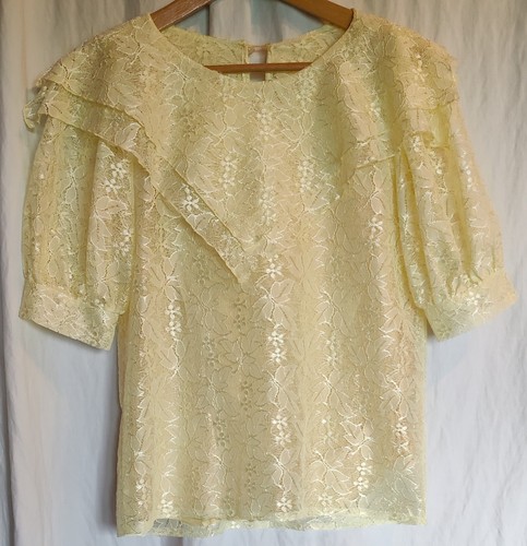 Vintage retro bluse gelb - bluse,