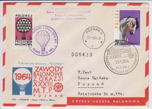 Ballonpost polen 1964 polonez - ballonpost,