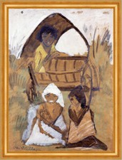 Zigeunerwagen Kinder Planwagen Expressionismus Otto Mueller A2 Gold 32