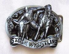 Gürtelschnalle Steer Wrestling Bullridung Longhorn Rodeo Stierkopf Metall Buckle