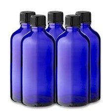 5x Blaue Glasflasche 100 ml