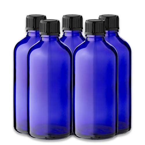 Blaue glasflasche 100 ml - 5x,