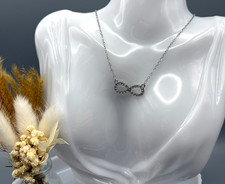 Damen Halskette Infinity Silber Unendlichkeitsanhänger Frauen Kette verstellbar