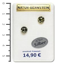 Natur Bernstein Ohrringe Ohrstecker Rund grün modern 90400
