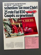 Mon Chéri Ferrero Fiat 850 Coupe Oldtimer retro 1968 Vintage Ad Werbung Reklame
