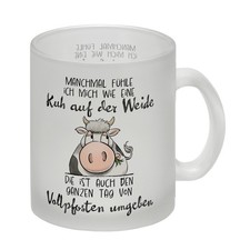Kuh glas tasse - tasse, spruch