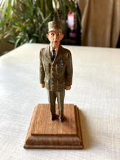 Figur - Charles de Gaulle - vollplastisch - Zinn - Höhe 14 cm mit Sockel