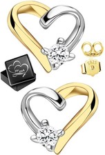 Ohrringe 925 Silber Herz gold