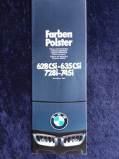 BMW 6er, E 24 und 7er E23, Farben und Polster Prospekt 1982   628 635 CSi 745i