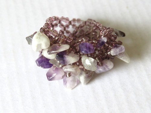 Ring dehnbar mit - mit, amethyst
