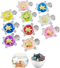 10 Leuchtende Mini Schildkröten Harz Nachtlicht Meerestiere Garten Aquarium Deko