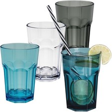 6x Camping Glas 400ml bunt