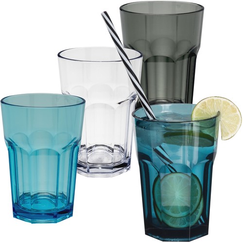 Camping glas 400ml bunt - glas,