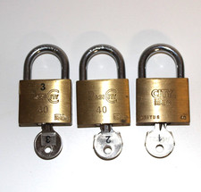 3x Altes ISEO Vorhängeschloss