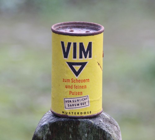 Alte vintage blechdose vim - blechdose,